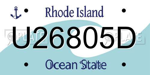 U26805D Rhode Island License Plate