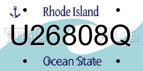 U26808Q Rhode Island License Plate