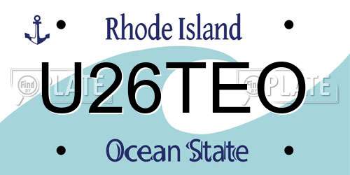 U26TEO Rhode Island License Plate