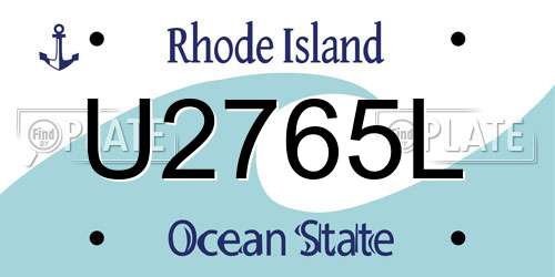 U2765L Rhode Island License Plate