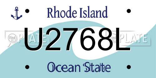 U2768L Rhode Island License Plate