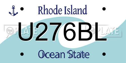 U276BL Rhode Island License Plate