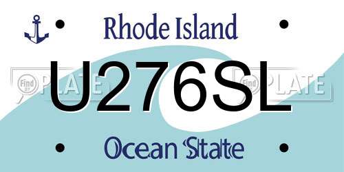 U276SL Rhode Island License Plate