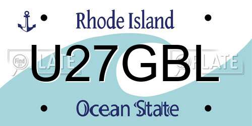 U27GBL Rhode Island License Plate