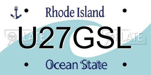 U27GSL Rhode Island License Plate