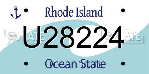 U28224 Rhode Island License Plate