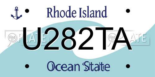 U282TA Rhode Island License Plate