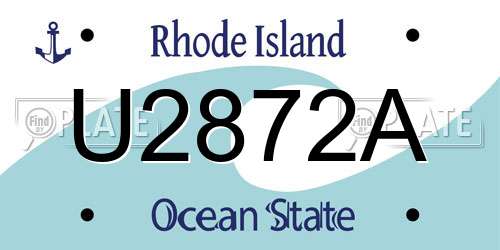 U2872A Rhode Island License Plate