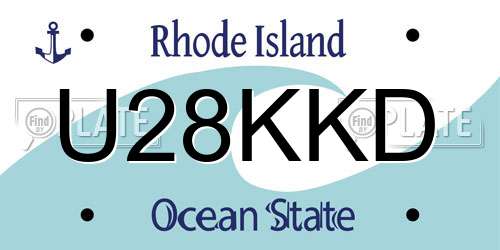 U28KKD Rhode Island License Plate