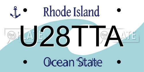 U28TTA Rhode Island License Plate