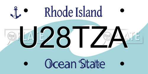 U28TZA Rhode Island License Plate