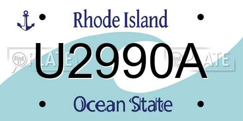 U2990A Rhode Island License Plate
