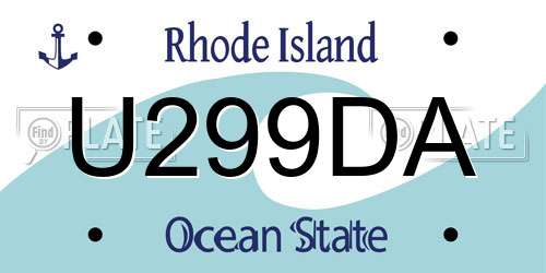 U299DA Rhode Island License Plate
