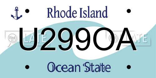 U299OA Rhode Island License Plate