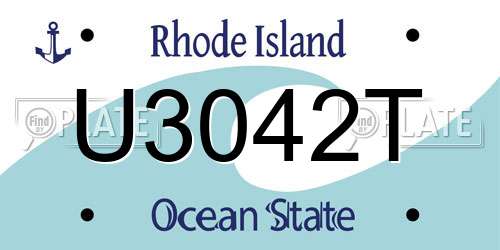 U3042T Rhode Island License Plate