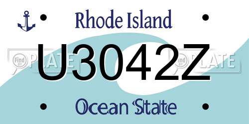 U3042Z Rhode Island License Plate