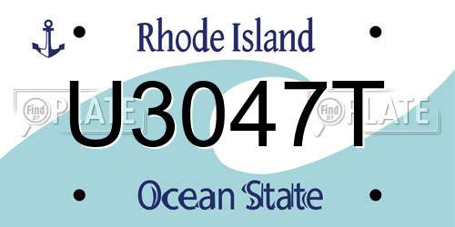 U3047T Rhode Island License Plate