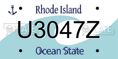 U3047Z Rhode Island License Plate