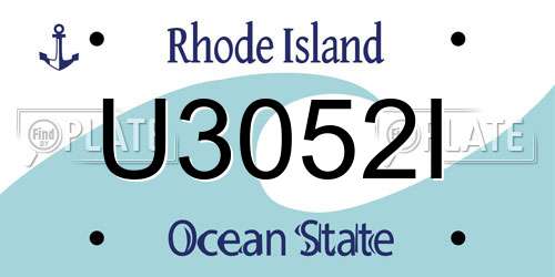 U3052I Rhode Island License Plate