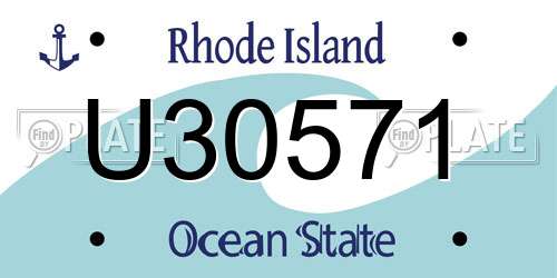 U30571 Rhode Island License Plate