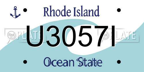 U3057I Rhode Island License Plate