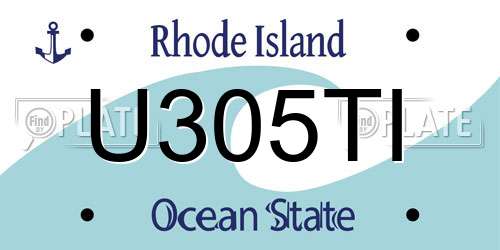 U305TI Rhode Island License Plate