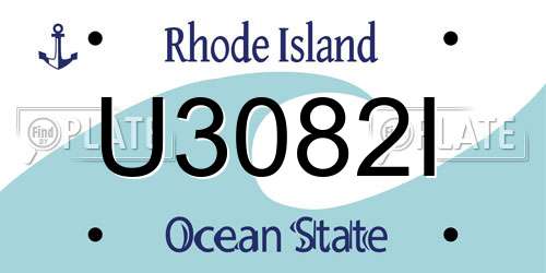 U3082I Rhode Island License Plate