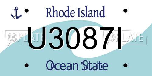 U3087I Rhode Island License Plate