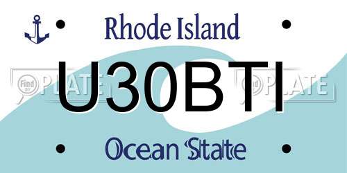 U30BTI Rhode Island License Plate