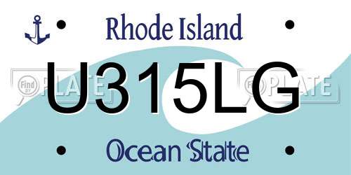 U315LG Rhode Island License Plate