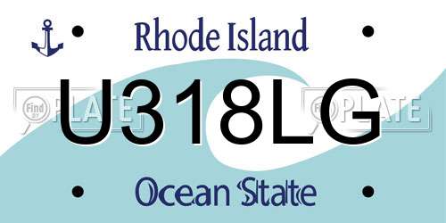 U318LG Rhode Island License Plate