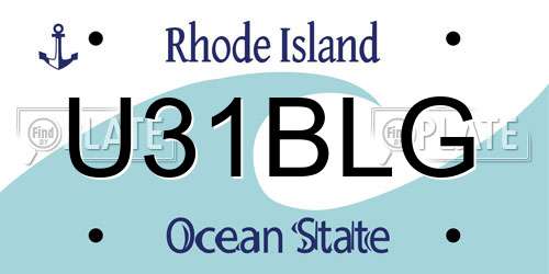 U31BLG Rhode Island License Plate