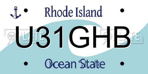 U31GHB Rhode Island License Plate