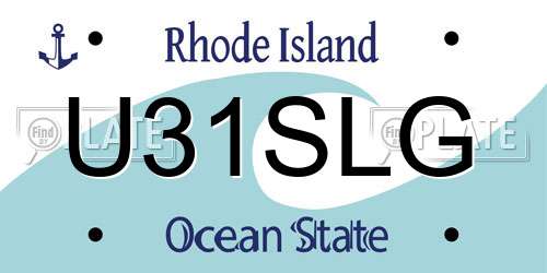 U31SLG Rhode Island License Plate