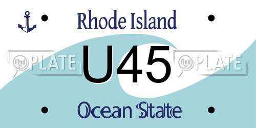 U45 Rhode Island License Plate