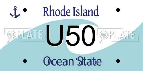 U50 Rhode Island License Plate