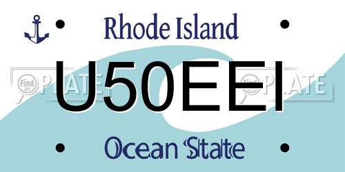U50EEI Rhode Island License Plate