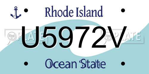 U5972V Rhode Island License Plate
