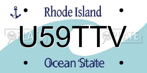 U59TTV Rhode Island License Plate