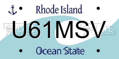 U61MSV Rhode Island License Plate