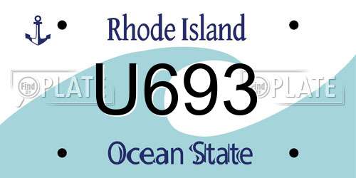U693 Rhode Island License Plate