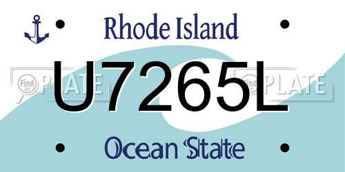 U7265L Rhode Island License Plate