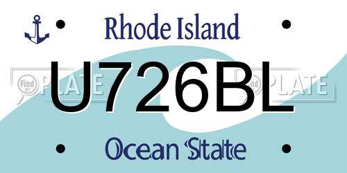 U726BL Rhode Island License Plate