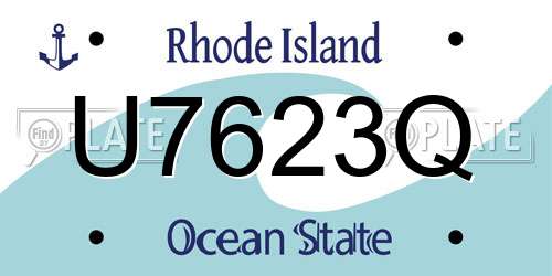 U7623Q Rhode Island License Plate