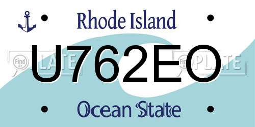U762EO Rhode Island License Plate
