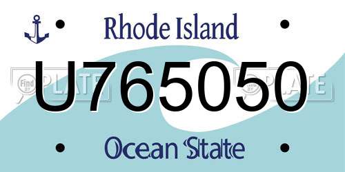 U765050 Rhode Island License Plate