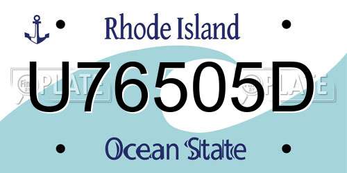 U76505D Rhode Island License Plate
