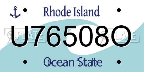 U76508O Rhode Island License Plate
