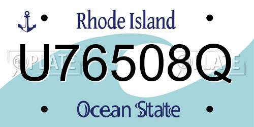 U76508Q Rhode Island License Plate