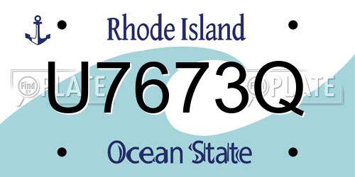 U7673Q Rhode Island License Plate